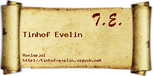 Tinhof Evelin névjegykártya